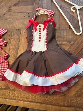 Weissman Brown, Red & White Girls' Dance Costume Dress